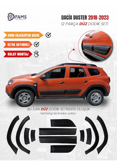 Dacia Duster Uyumlu 2018-2024 Dodik Seti 12 Parça Düz Baskısız