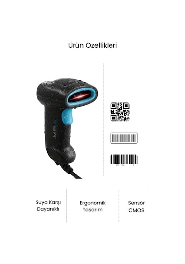 Usb Kablolu 1d/2d Barkod & Karekod Okuyucu