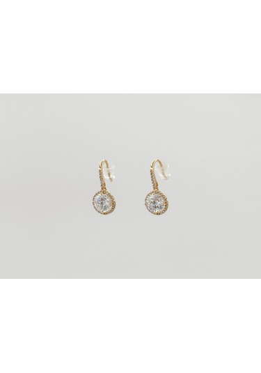 18k Rose Gold Plated Trapez Luna Drop Küpe Gold