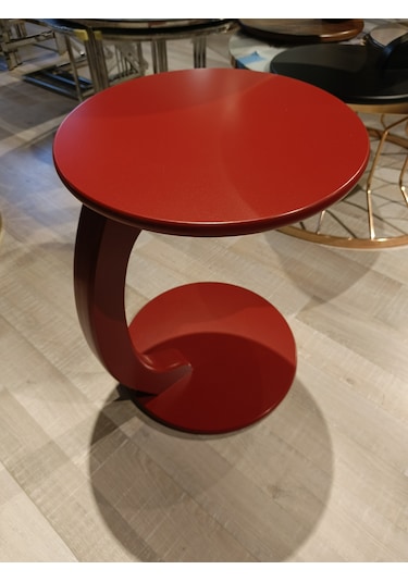 Mercan Mobilya Tekerlekli C Sehpa Yan Sehpa 40 55 Kırmızı