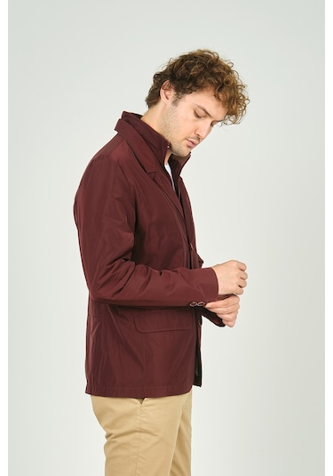 Daynax Erkek Çift Yaka Detaylı Düğme Kapamalı Ceket Mont 4900 Bordo Bordo