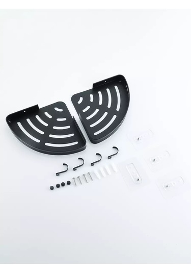 Pabk Banyo Köşe Askılı Duvar Rafı 227903537 Siyah