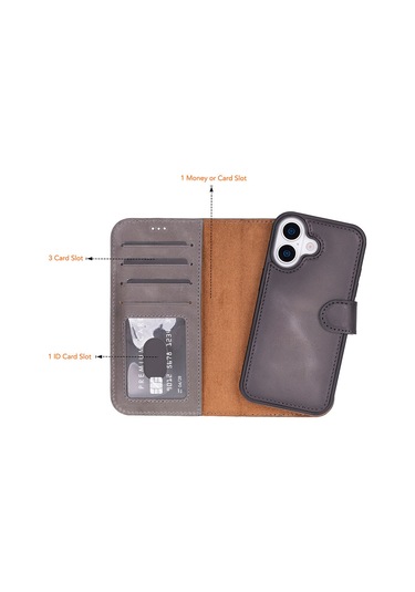 İphone 17 Leather Detachable Wallet Case