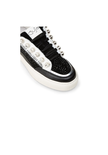 Deery Kadın Hakiki Süet Siyah Taş Detaylı Sneaker - 26273zsyhc01