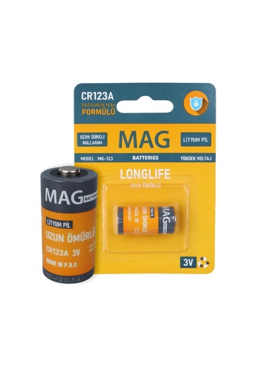 Mag Batteries Mg-123 Cr123a 3 Volt Lityum Fotoğraf Makinesi Pili Tekli Blister