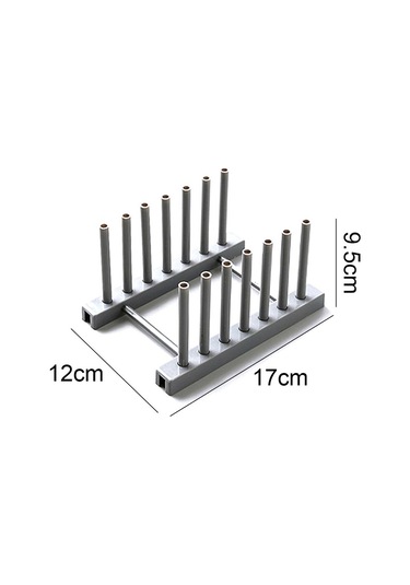 Bambu Tepsi Bulaşıklık Mutfak Depolama Gri -