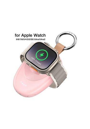 Newdery Pil Paketi 1400 Mah Taşınabilir Kablosuz Şarj Cihazı İos Uyumlu Watch Serisi Pink Amerika Birleşik Devletleri Pembe