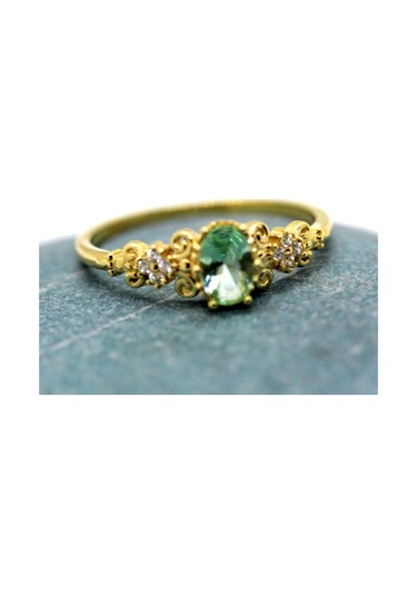 Carla Green Topaz Evlilik Teklifi Yüzüğü-Vintage Green Topaz Hedi