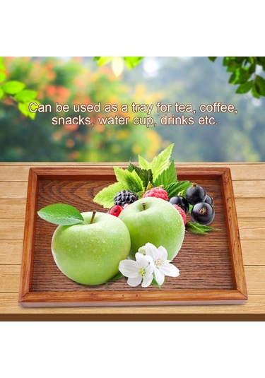 Servis Tepsisi, Dikdörtgen Ahşap Çay Tepsisi Otel Ev Mutfak Tepsileri Atıştırmalık Tepsisi Kahvaltı Tepsisi Gıda Saklama Kabı 22 15cm