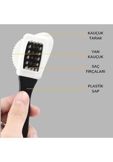 Çift Taraflı Pratik Taşınabilir Süet Nubuk Deri Çizme Bot Ayakkabı Temizleme Bakım Fırçası 5250 Çok Renkli