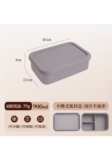 Mikrodalga Fırında Isıtılabilir Silikon Yemek Kabı D-9 Gray