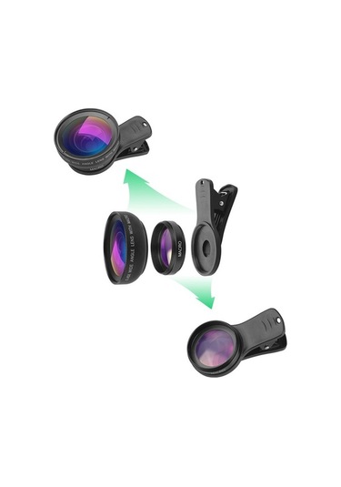 Novahub Apexel Apl-0.45wm 0.45x Geniş Açı + 12.5x Makro Lens Seti, Temizlik Bezi Ve Çanta, Telefon Kamera Ekipmanı