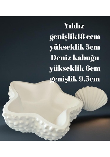 İkili Dekoratif Deniz Yıldızı Ve Deniz Kabuğu Biblo