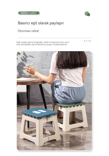 Mini Portatif Kalınlaştırılmış Katlanır Tabure-kırmızı 05