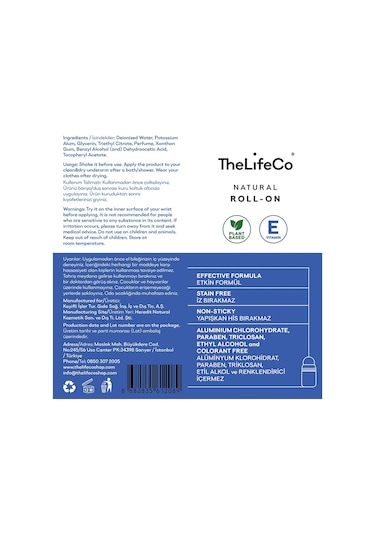 The Lifeco White Cedar Erkek Roll-On Deodorant 2 x 60 ML