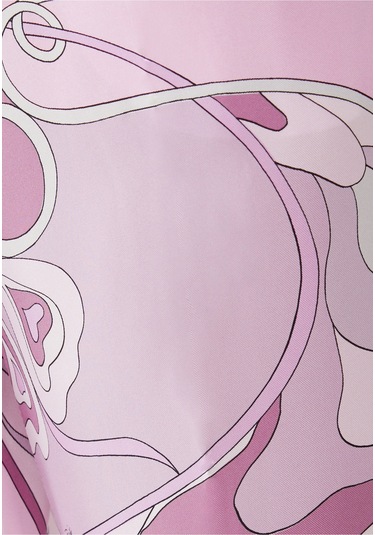 Pucci Orkide Desenli Ipek Twill Pantolon Pembe