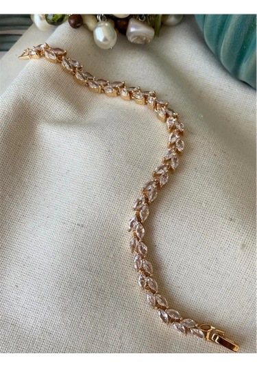 Vıp Çift Sıra Yaprak Bileklik Çok Renkli