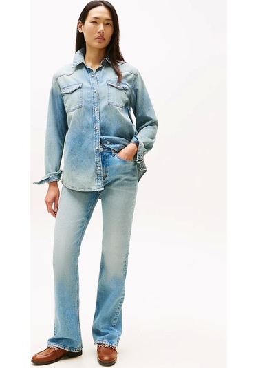 Tommy Hilfiger Lex Denim İspanyol Paça Kadın Jeans Ww0ww456821a4 Mavi