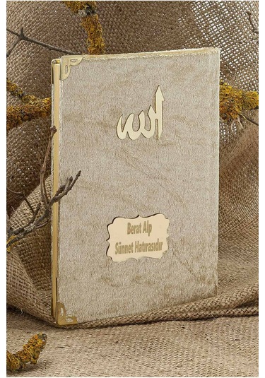 25 Adet - İsme Özel Kadife Kaplı Yasin Kitabı - Mevlüt Hediyesi - Çanta Boy - 128 Sayfa - Gold Gold
