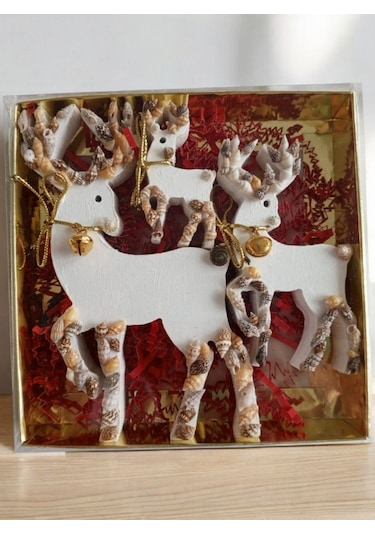 Dekoratif Ahşap Geyik Noel Temalı 15-10-6 Cm