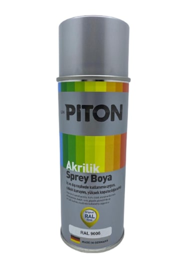 Piton Akrilik Sprey Boya 400 Ml Ral9006 Gümüş Gri