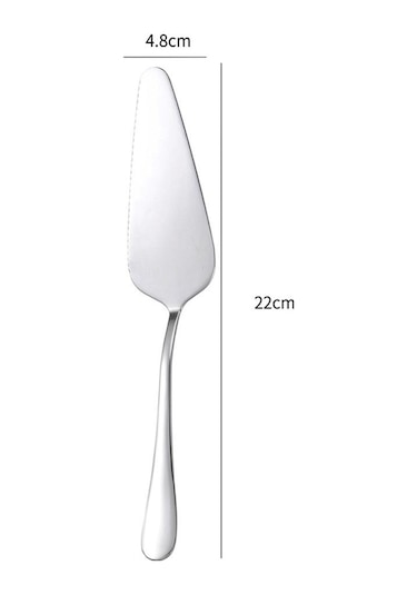 1010 Paslanmaz Çelik Silver Gri Pasta Spatula Seti Sunum Cin748by