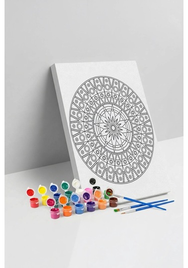 Geometrik Mandala Ahşap Boyama Seti 40x50 Cm