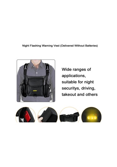 Samdoo Gece Işıkli Uyarı Yeleği, Çok Fonksiyonlu Depolama, Ayarlanabilir Askeri Stil, Güvenlik Ve Outdoor Kullanıma Uygun