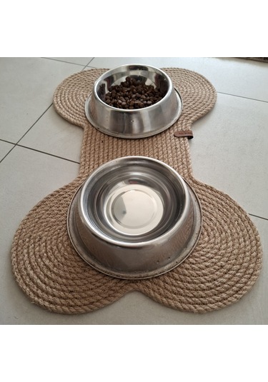 Evcil Hayvan Mama Paspası, %100 El Yapımı Kedi Köpek Mama Altlığı