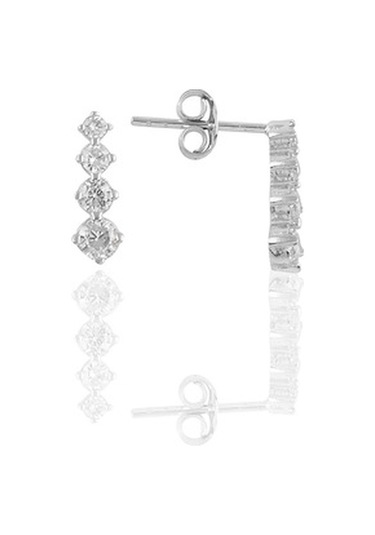 Gümüş Rodyumlu Zirkon Taşlı Işıltılı Ikili Set