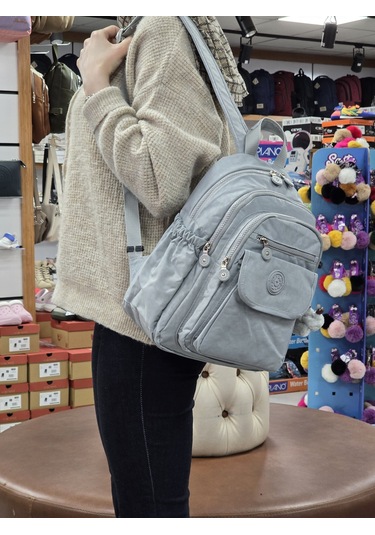 My Polo 2114-8675 Kadın Krinkıl Kumaş Çok Gözlü Astarlı Petli Su Çok Renkli