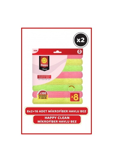 Happy Clean Mikrofiber Havlu Bez 2 x 8'li