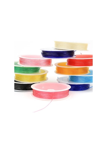 10 Adet. Renkli Misina. 1 Mm. Silikon Misine. Esnek. El İşi Takı.