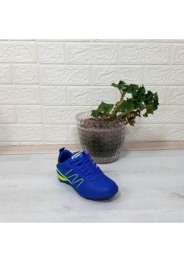 Jump 29143 Saks Mavi- Sarı Erkek Çocuk Halı Saha Futbol Ayakkabı 001
