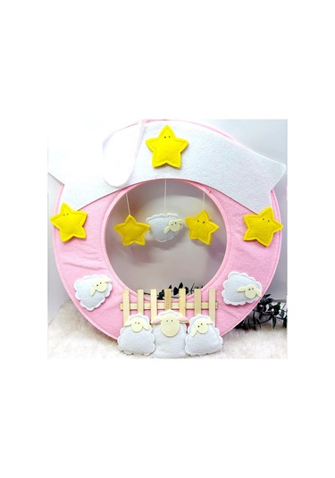 Kuzulu Keçe Bebek Kapı Süsü Çok Renkli