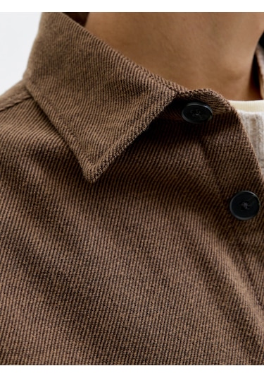 Jack & Jones Jack&jones Jprrayle Melange Solid L/s Erkek Gömlek 12286840 Kahverengi