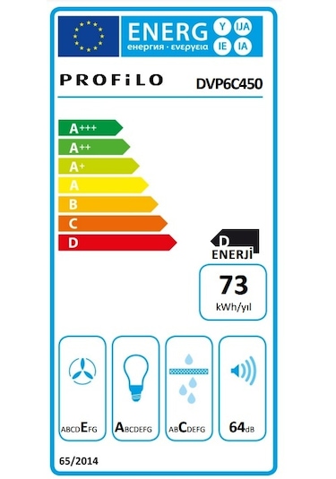 Profilo DVP6C450 Piramit 60 CM Duvar Tipi Çelik Davlumbaz
