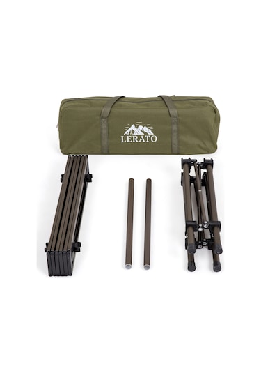 Lerato Basic Alüminyum Katlanır Portatif Küçük Boy Kamp ve Piknik Masası - Kahverengi - 49 x 52 x 49 CM