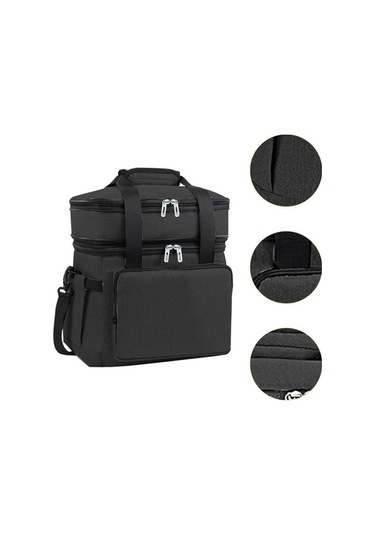 Pazly Yalıtımlı 18l Soğutucu Çanta Sıcak Soğuk Gıda Taşıma Siyah Siyah