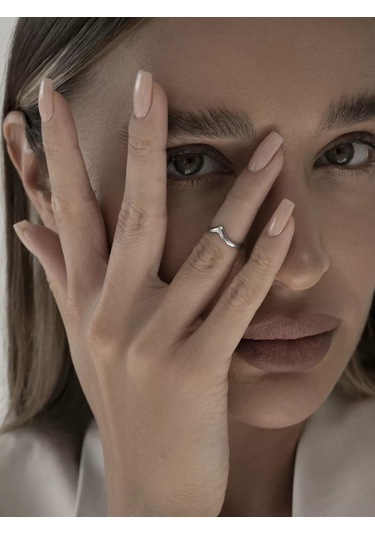 Sılverme İnce 925 Ayar Gümüş Falanks Yüzük. 94660381 Gri