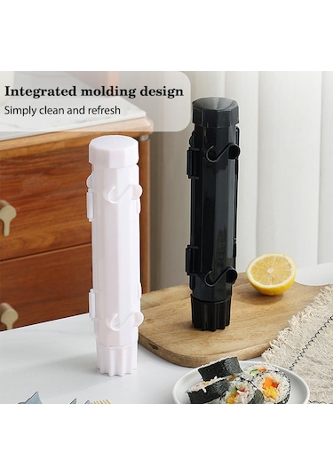 Beyaz Suşi Yapımcısı Kalıp Silindirik Suşi Rulo Kalıp Diy Suşi Yapma Seti Makinesi Kolay Suşi Pişirme Ruloları Acemi Suşi Kiti Beyaz