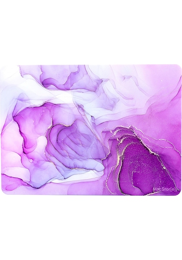 Macbook Uyumlu Air M1 Kılıf 13 İnç Maarble14nl Touchıd'li M1 Air A2337 A2179 A1932 İle Uyumlu Açık Lila