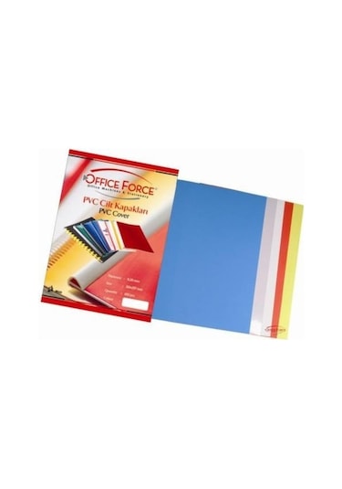 Office Force Mavi A4 PVC Opak Renkli 160 Mic.Cilt Kapakları 100'lü