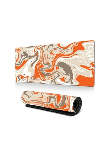 Cbtx 300 X 800 X 3mm Soyut Sıvı Desenli Kauçuk Mouse Pad Büyük Kaymaz Mouse Mat - Stil M