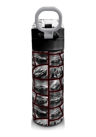 Coral High Kids Siyah Kırmızı Araba Desenli Pipetli Ve Direkt İçim Çelik Termos 500 Ml 31867 Siyah - Kırmızı