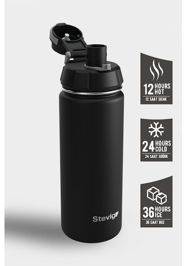 Stevig 1 Hand Leak-proof Sızdırmaz Çelik Termos 500 Ml Black St-207