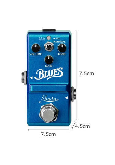 Ruicoo Rowin Ln-321 Mavi Zink Alaşımlı Gitar Pedalı - Blues Stili Analog Overdrive Efekti