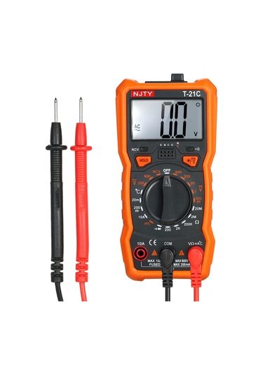 Yunboo Njty T21c El Tipi Multimetre: 1999 Sayım, Ac/dc Voltaj, Akım, Direnc Ölçümü, Işık Ve Manyetik Tutucu, Pil Yok