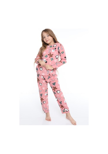 Fames Pijama Pembe Çocuk Tıraşlı Polar Kalın Ev Tipi Pijama Takımı 5,6,7,8,9,10 Yaş Pembe
