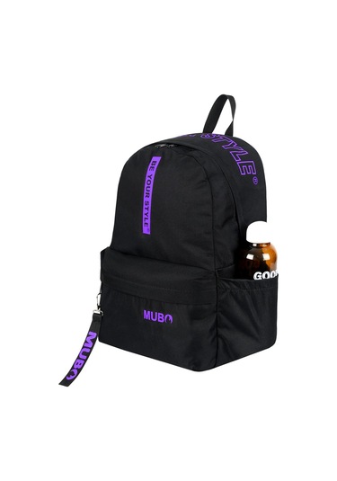 Geniş Hacimli Günlük Ve Okul Kullanımına Uygun Unisex Siyah Mor Sırt Çantası Pwcnt005 Siyah Mor